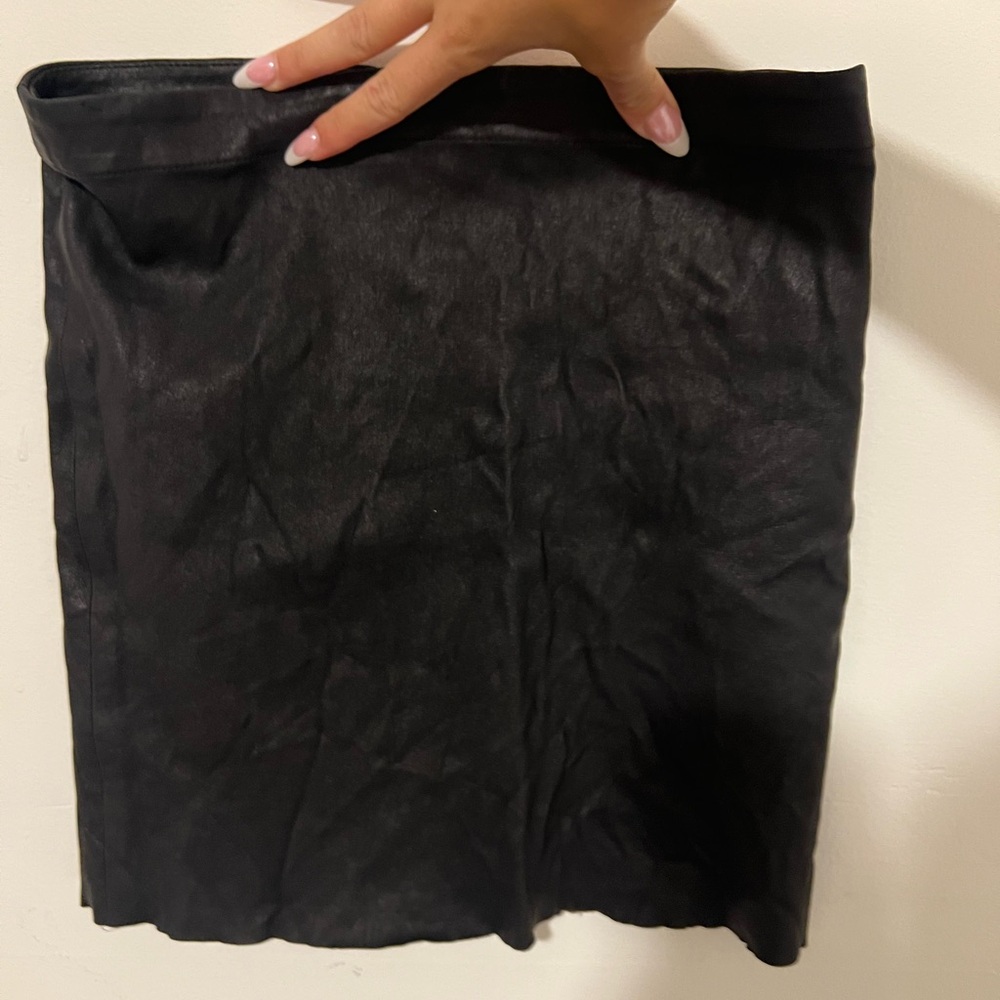 Alice + Olivia leather Black Women's Skirt